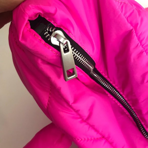 Zara Fuchsia Hot Pink Neon Quilted Shopper Tote NWT - Picture 11 of 11
